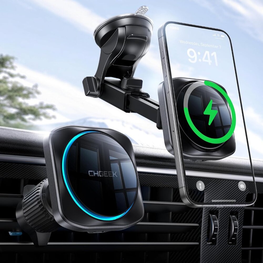 for 15W Magsafe Car Mount Charger, Wireless Car Charger Magnetic Car Phone Holde
